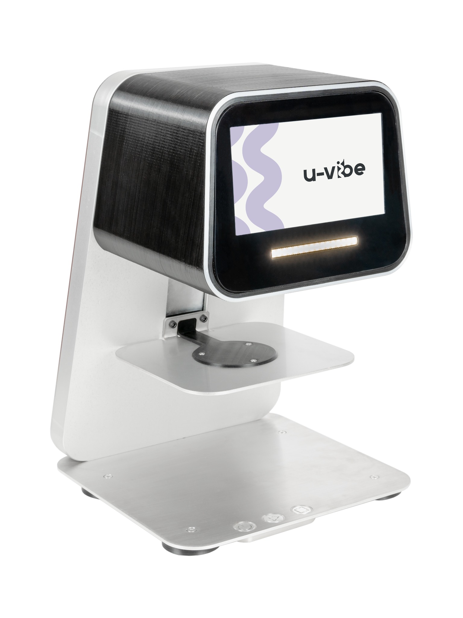 Three-quarter studio view of the u-vibe physical demonstrator
